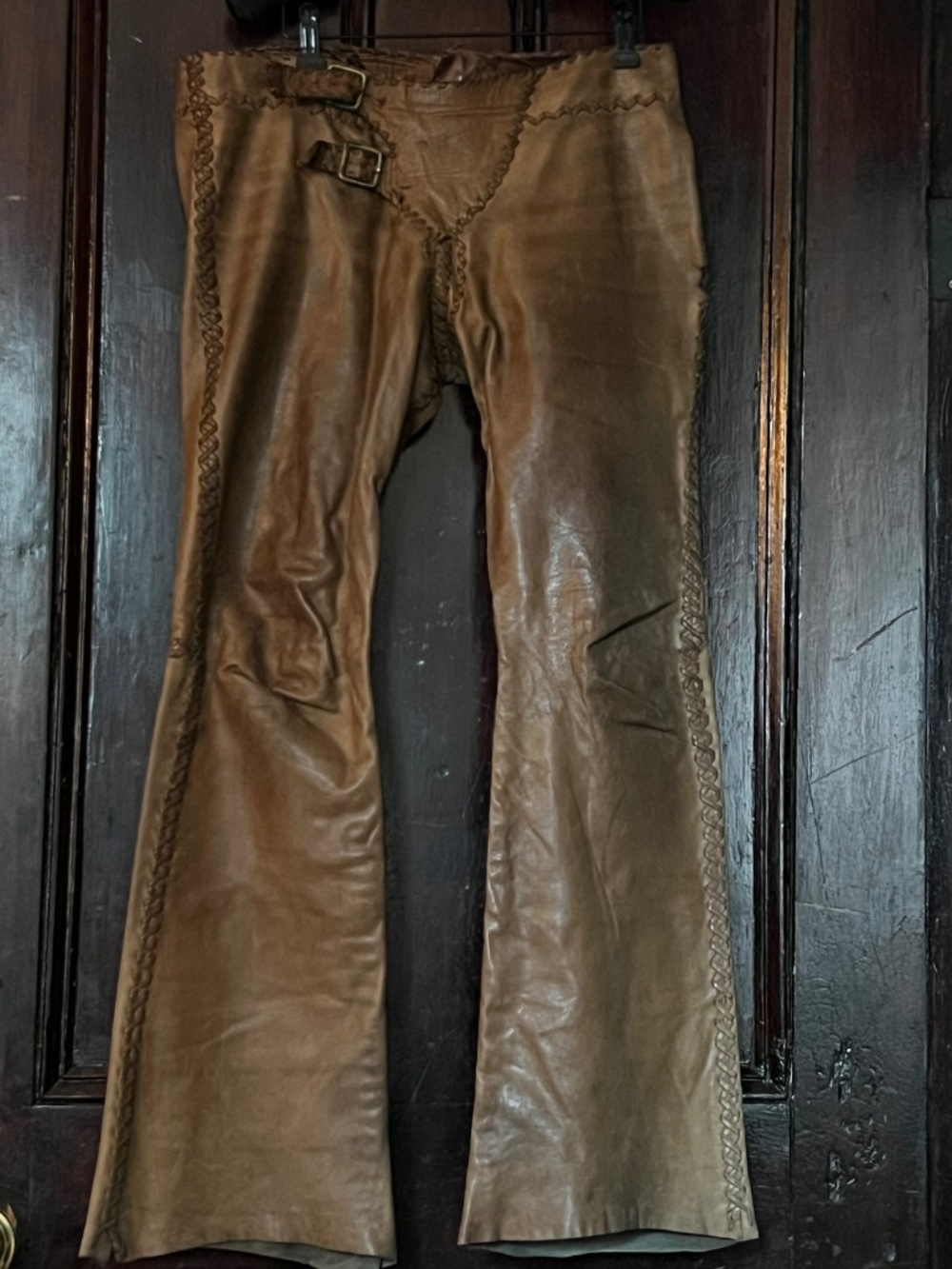 Vintage Lost Art Men's Custom Brown Leather Pants 34" Waist ( run small )